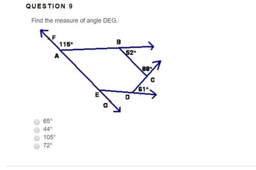 Find the measure of angle deg. 65° 44° 105° 72°
