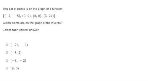 Correct answer only ! i cannot retake this set of points is on the graph of a function. {(−2, −8),