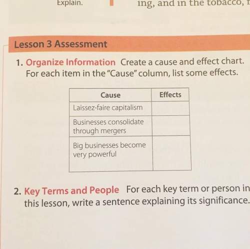 Create a cause and effect chart. for each item in the "cause" column, list some effects. cause | eff