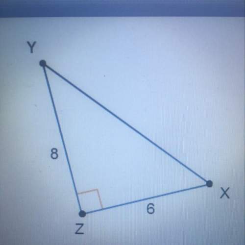 Use this diagram of triangle xyz to answer the questions. 1)what is the value of side xy? 5,10,50,10