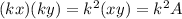 (kx) (ky) = k ^ 2 (xy) = k ^ 2A