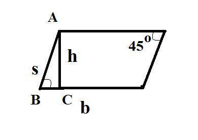 If the area of a parallelogram is 100, what is the perimeter of the parallelogram?  (1) the base of