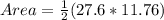 Area=\frac{1}{2} (27.6*11.76)