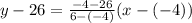 y-26=\frac{-4-26}{6-(-4)}(x-(-4))