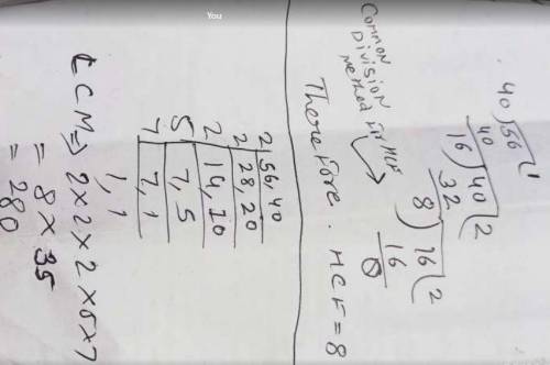 Continuous division method of 56 and 40