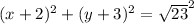 (x+2)^{2}+ (y+3)^{2}=\sqrt{23}^{2}