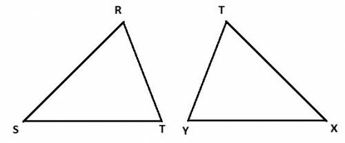 Complete the pairs of corresponding parts if △ rst ≅ △ txy.  ∠ r = ∠ xyt ∠ xty ∠ txy