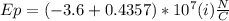 Ep=(-3.6+0.4357)*10^{7} (i) \frac{N}{C}