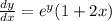 \frac{dy}{dx}=e^y(1+2x)
