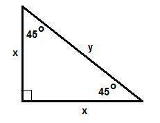 The two shorter sides of a right triangle have the same length. the area of the right triangle is 8.