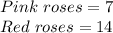 Pink\ roses = 7\\Red\ roses = 14