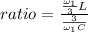 ratio = \frac{\frac{\omega_1}{3}L}{\frac{3}{\omega_1C}}