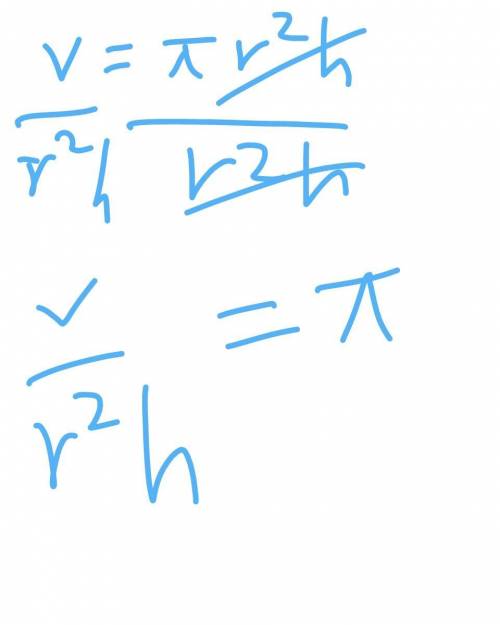 V=πr^2h solve for π i dont know how to do this ok