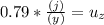 0.79*\frac{(j)}{(y)} = u_{z}