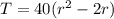 T = 40 (r ^ 2-2r)