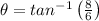 \theta = tan^{-1}\left ( \frac{8}{6} \right )