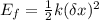 E_{f}=\frac{1}{2}k(\delta x)^{2}