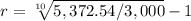 r = \sqrt[10]{5,372.54/3,000} - 1