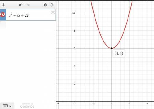 (a) express f(x) = x^2 - 8x + 22 in the form f(x) = (x +a)^2 +b, where a and b are constants to be d