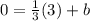 0=\frac{1}{3} (3)+b
