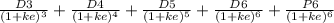 \frac{D3}{(1+ke)^3}+\frac{D4}{(1+ke)^4}+\frac{D5}{(1+ke)^5}+\frac{D6}{(1+ke)^6}+\frac{P6}{(1+ke)^6}