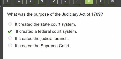 What was the purpose of the judiciary act of 1789?