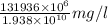 \frac{131936 \times 10^{6}}{1.938 \times 10^{10}}mg/ l