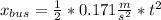 x_{bus} =\frac{1}{2} * 0.171 \frac{m}{s^{2} } * t^{2}