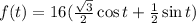 f(t)=16(\frac{\sqrt3}{2}\cos t+\frac{1}{2}\sin t)