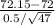 \frac{72.15-72}{0.5/\sqrt{47}}