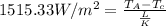1515.33 W/m^2 = \frac{ T_A - T_c}{\frac{L}{K}}