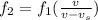 f_{2}  = f_{1}  (\frac{v}{v-v_{s} } )