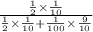 \frac{\frac{1}{2}\times \frac{1}{10}}{\frac{1}{2}\times \frac{1}{10}+\frac{1}{100}\times \frac{9}{10}}