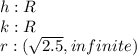h:R\\k:R\\r:(\sqrt{2.5},infinite)