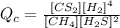Q_c=\frac{[CS_2][H_2]^4}{[CH_4][H_2S]^2}