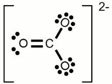 Alewis structure for the carbonate ion (co3) is drawn below, but incomplete. complete the