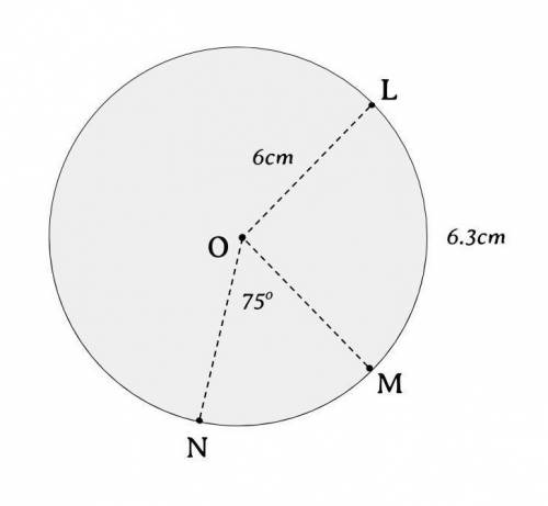 In circle o, the length of radius ol is 6 cm and the length of arc lm is 6.3 cm. the measure of angl