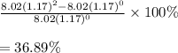 \frac{8.02(1.17)^{2}-8.02(1.17)^0}{8.02(1.17)^{0}} \times 100\%\\\\  =36.89\%