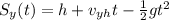 S_y(t)=h+v_{yh}t- \frac{1}{2}gt^2
