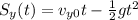 S_y(t)=v_{y0} t -  \frac{1}{2} g t^2