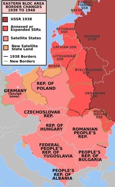 Using the above map of eastern europe, you determine that (5 points the soviet union gained influenc