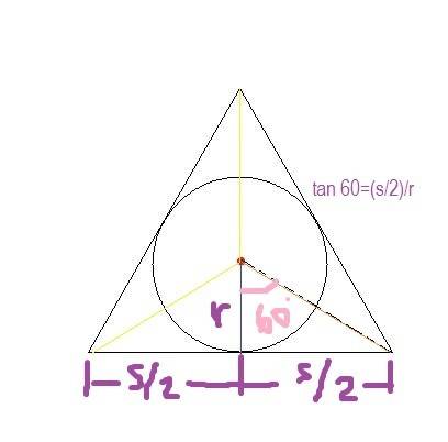 When constructing a circle inscribed in a triangle, what is the purpose of constructing a perpendicu