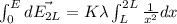 \int_{0}^{E}d\vec{E_{2L}} = K\lambda \int_{L}^{2L}\frac{1}{x^{2}}dx