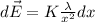 d\vec{E} = K\frac{\lambda }{x^{2}}dx