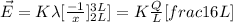 \vec{E} = K\lambda[\frac{- 1}{x}]_{2L}^{3L}] = K\frac{Q}{L}[frac{1}{6L}]