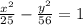 \frac{x^{2}}{25} - \frac{y^{2}}{56} =1