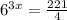 6^{3x}=\frac{221}{4}