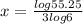 x=\frac{log55.25}{3log6}