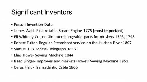 Who developed a practical steam engine?  eli whitney james watt henry ford
