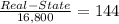 \frac{Real-State}{16,800} =144